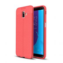 Защитный чехол Deexe Leather Cover для Samsung Galaxy J6+ (J610) - Red: фото 1 из 11