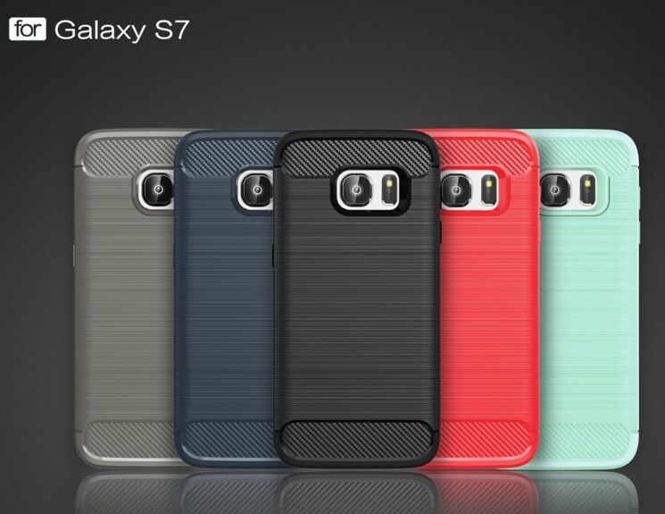 Захисний чохол UniCase Carbon для Samsung Galaxy S7 (G930) - Turquoise: фото 2 з 8