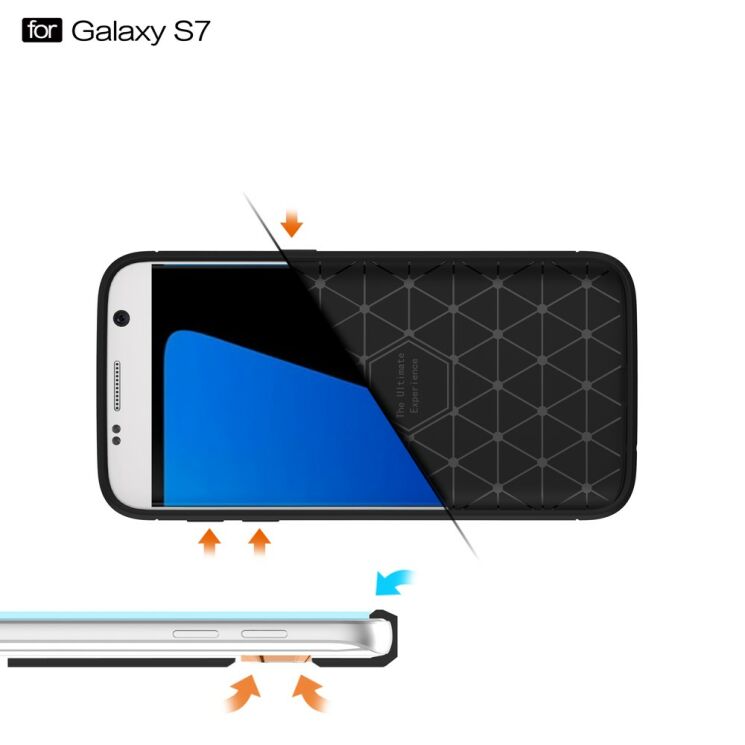 Захисний чохол UniCase Carbon для Samsung Galaxy S7 (G930) - Red: фото 7 з 8