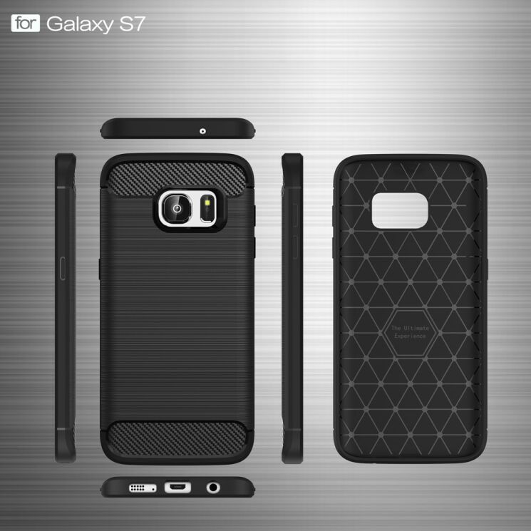 Захисний чохол UniCase Carbon для Samsung Galaxy S7 (G930) - Gray: фото 6 з 8
