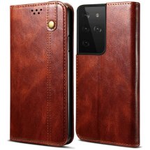 Захисний чохол UniCase Leather Wallet для Samsung Galaxy S21 Ultra (G998) - Red: фото 1 з 17