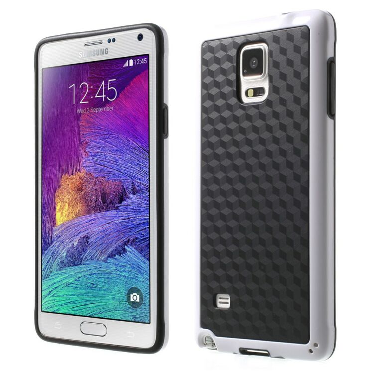 Силиконовая накладка Deexe Cube Pattern для Samsung Galaxy Note 4 - White: фото 1 з 7