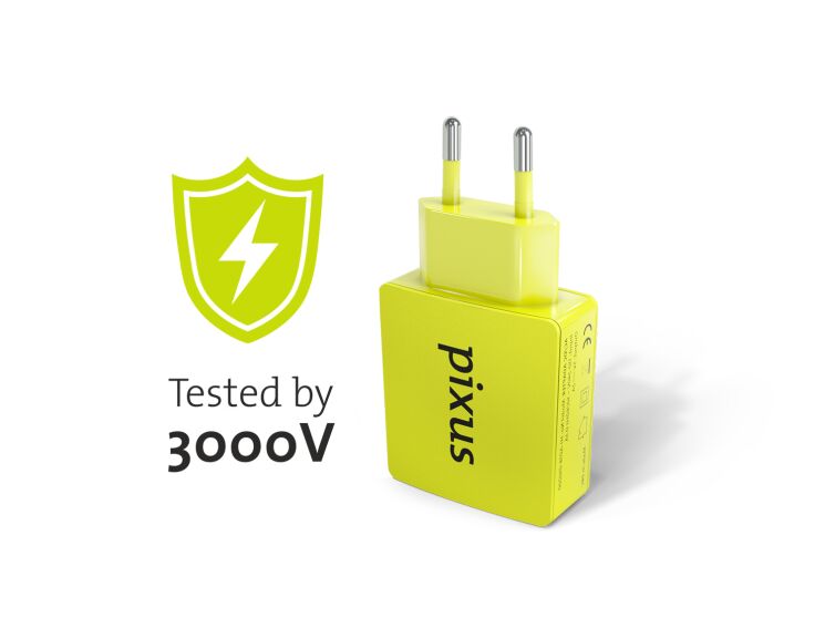 Сетевое зарядное устройство Pixus Charge One (2А) - Lime: фото 3 из 4
