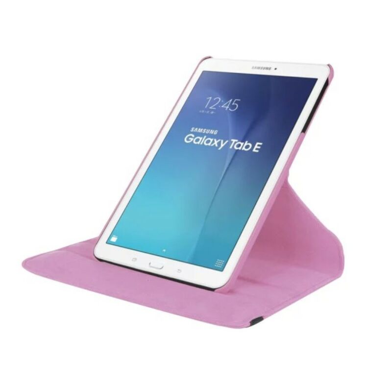 Вращающийся чехол Deexe Rotation для Samsung Galaxy Tab E 9.6 (T560/561) - Pink: фото 3 з 9