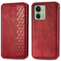 Чохол Deexe Rhombus Wallet для Motorola Edge 40 - Red: фото 1 з 6