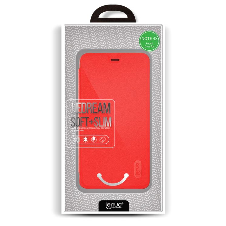 Чехол-книжка LENUO LeDream для Xiaomi Redmi Note 4X - Red: фото 4 из 13