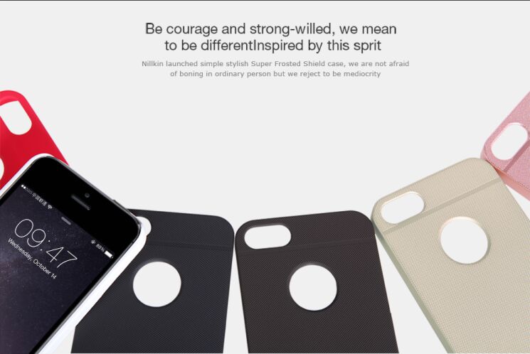 Пластиковый чехол NILLKIN Frosted Shield для iPhone 5/5s/SE - Gold: фото 8 из 15