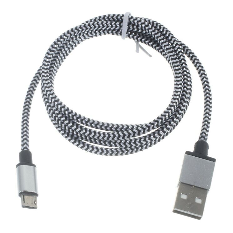 Дата-кабель Deexe Braided Cord (microUSB / 3m) - White: фото 2 з 2