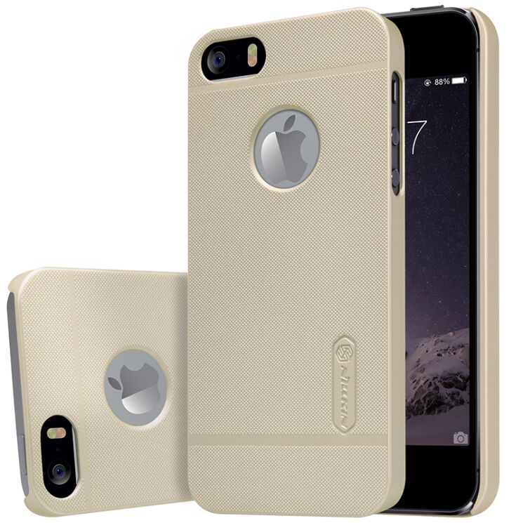 Пластиковий чохол NILLKIN Frosted Shield для iPhone 5/5s/SE - Gold: фото 1 з 15
