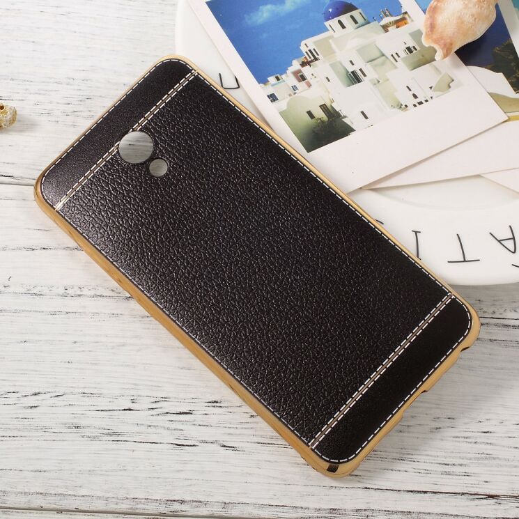 Силиконовый (TPU) чехол Deexe Leather Skin для Meizu M5 Note - Black: фото 4 из 6