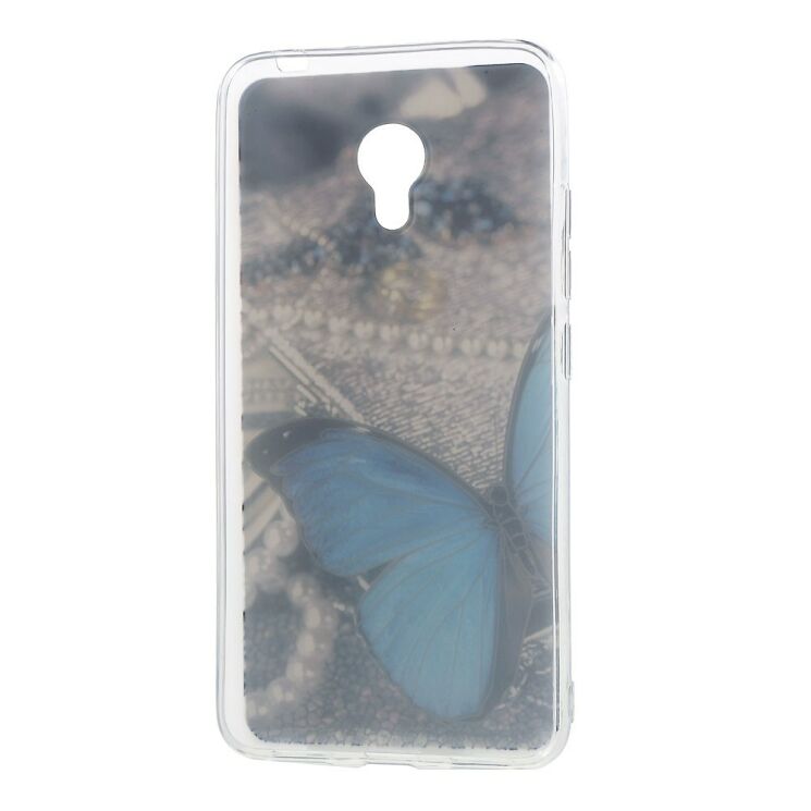 Силіконовий (TPU) чохол Deexe Life Style для Meizu M3/M3s - Blue Butterfly: фото 5 з 5