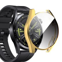 Защитный чехол Deexe Silicone Frame для Huawei Watch GT 3 (42mm) - Gold: фото 1 из 5