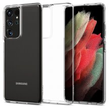 Захисний чохол Spigen (SGP) Crystal Flex для Samsung Galaxy S21 Ultra (G998) - Crystal Clear: фото 1 з 10