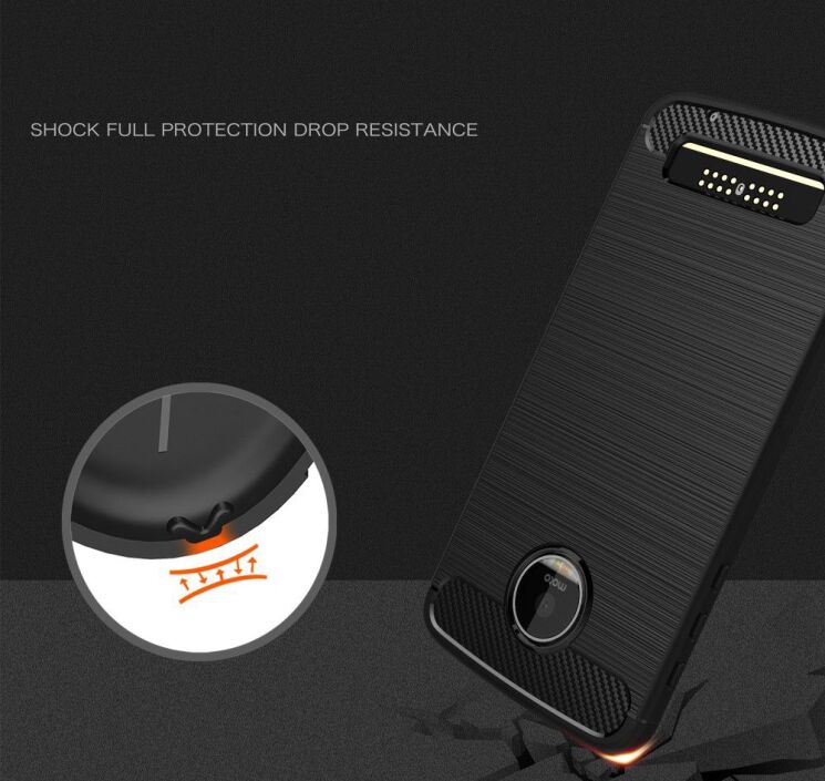 Захисний чохол UniCase Carbon для Motorola Moto Z Play - Red: фото 7 з 10