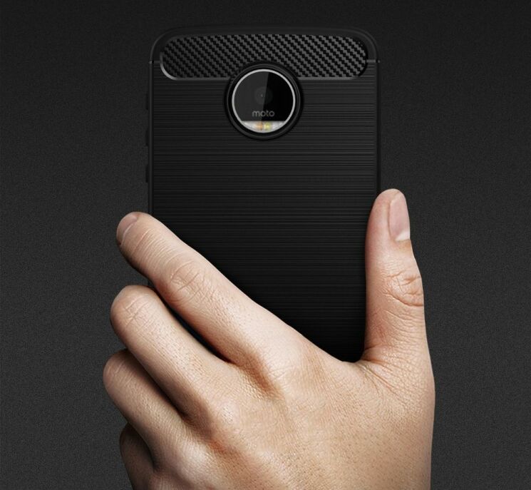 Захисний чохол UniCase Carbon для Motorola Moto Z Play - Black: фото 9 з 10