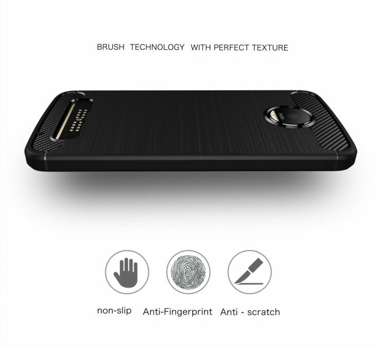 Захисний чохол UniCase Carbon для Motorola Moto Z Play - Red: фото 4 з 10