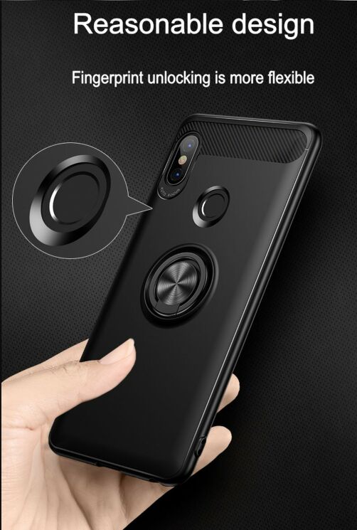 Захисний чохол UniCase Magnetic Ring для Xiaomi Redmi Note 5 Pro - Black: фото 5 з 7