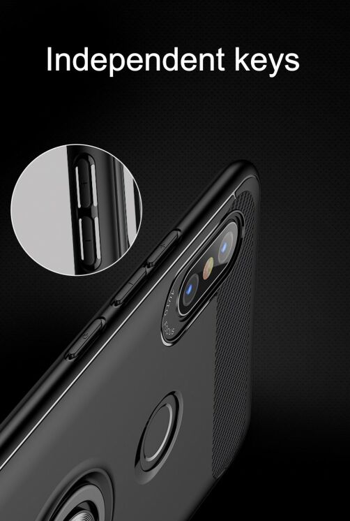 Захисний чохол UniCase Magnetic Ring для Xiaomi Redmi Note 5 Pro - Black / Blue: фото 6 з 7