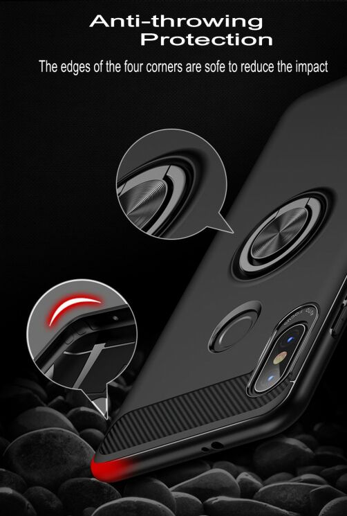 Захисний чохол UniCase Magnetic Ring для Xiaomi Redmi Note 5 Pro - Black: фото 3 з 7