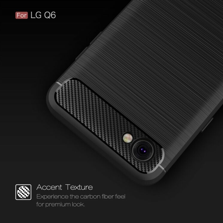 Защитный чехол UniCase Carbon для LG Q6 / Q6a - Red: фото 6 из 11