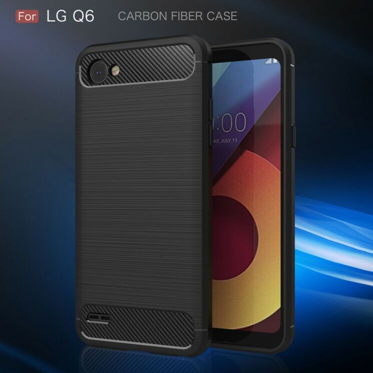 Защитный чехол UniCase Carbon для LG Q6 / Q6a - Red: фото 3 из 11