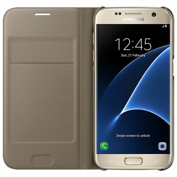 Чохол Flip Cover для Samsung Galaxy S7 (G930) EF-WG930PFEGRU - Gold: фото 4 з 4