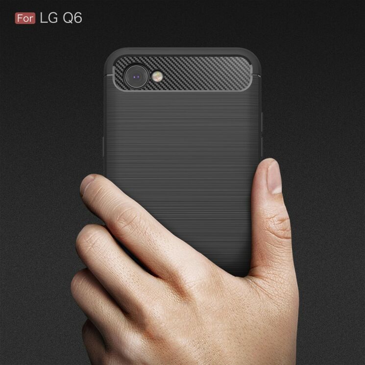 Захисний чохол UniCase Carbon для LG Q6 / Q6a - Grey: фото 10 з 11