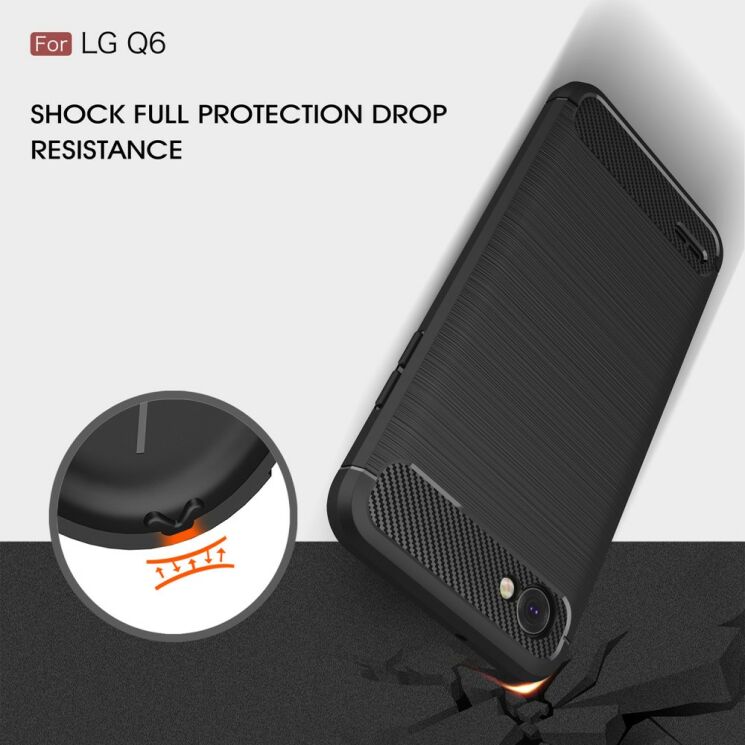 Защитный чехол UniCase Carbon для LG Q6 / Q6a - Black: фото 8 из 11