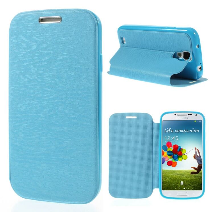 Чохол Deexe Wood Grain для Samsung Galaxy S4 (i9500) - Blue: фото 1 з 10