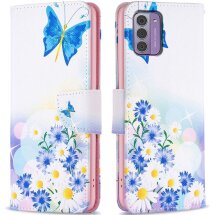 Чохол-книжка Deexe Color Wallet для Nokia G42 - Butterfly and Flowers: фото 1 з 7