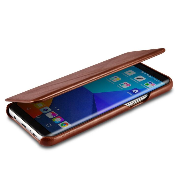 Кожаный чехол-книжка ICARER Slim Flip для Samsung Galaxy S8 Plus (G955) - Brown: фото 4 з 15