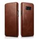 Кожаный чехол-книжка ICARER Slim Flip для Samsung Galaxy S8 Plus (G955) - Brown (114635Z). Фото 1 из 15