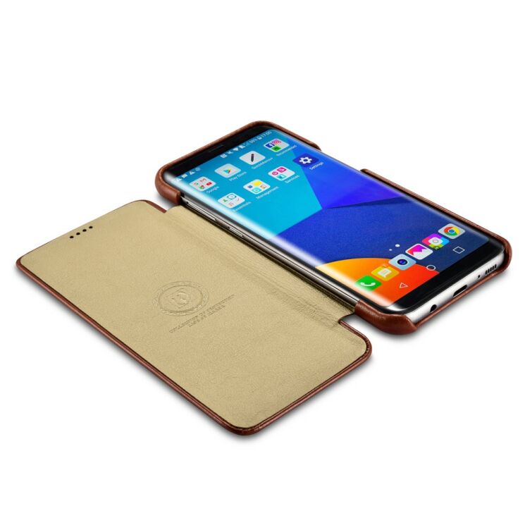 Кожаный чехол-книжка ICARER Slim Flip для Samsung Galaxy S8 Plus (G955) - Brown: фото 5 з 15