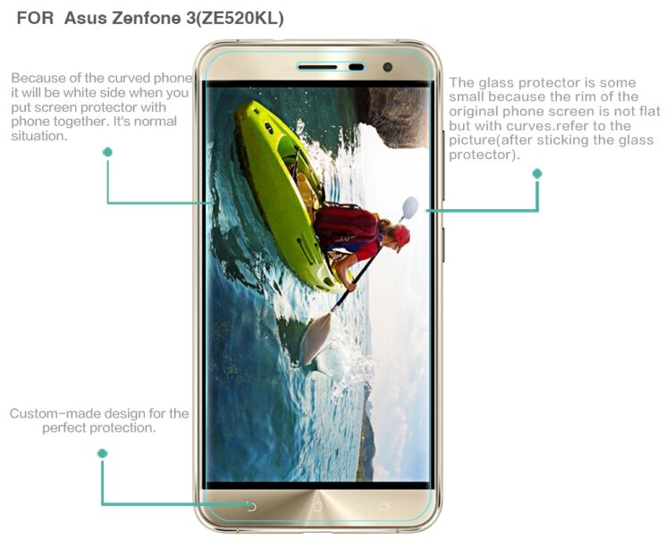 Захисне скло Deexe Crystal Glass для ASUS Zenfone 3 (ZE520KL): фото 3 з 3