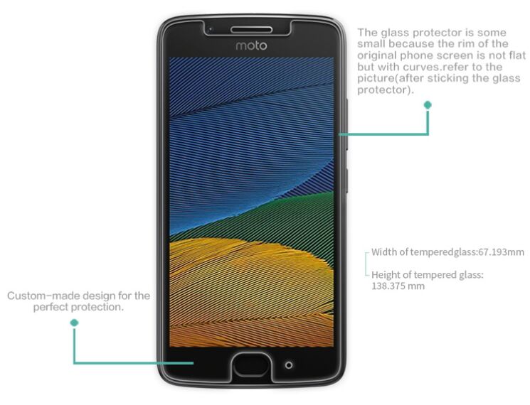 Захисне скло Deexe Crystal Glass для Motorola Moto G5: фото 2 з 2