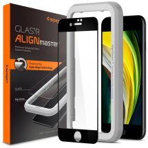 Защитное стекло Spigen (SGP) Screen Protector AlignMaster GLAS.tR для Apple iPhone SE 2 (2020) / iPhone 8 / iPhone 7 - Black: фото 1 из 13