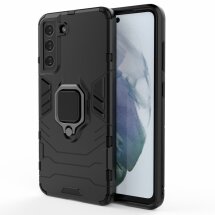 Защитный чехол Deexe Hybrid Case для Samsung Galaxy S21 FE (G990) - Black: фото 1 из 15