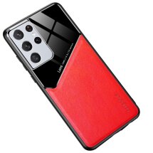 Защитный чехол Deexe Magnetic Leather Cover для Samsung Galaxy S21 Ultra (G998) - Red: фото 1 из 3