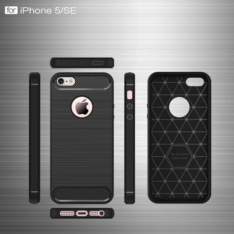 Захисний чохол UniCase Carbon для iPhone 5/5s/SE - Gray: фото 8 з 9