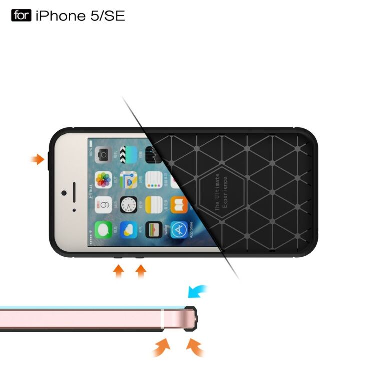 Захисний чохол UniCase Carbon для iPhone 5/5s/SE - Gray: фото 9 з 9