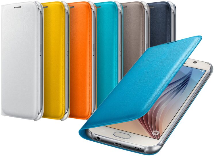 Чехол Flip Wallet PU для Samsung S6 (G920) EF-WG920PLEGRU - Blue: фото 3 из 7
