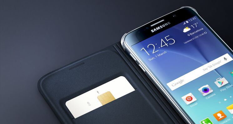 Чохол Flip Wallet PU для Samsung S6 (G920) EF-WG920PLEGRU - Blue: фото 5 з 7