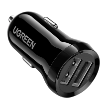 Автомобільний зарядний пристрій UGREEN ED018 Dual USB Car Charger (24W, 2.4A) - Black: фото 1 з 12