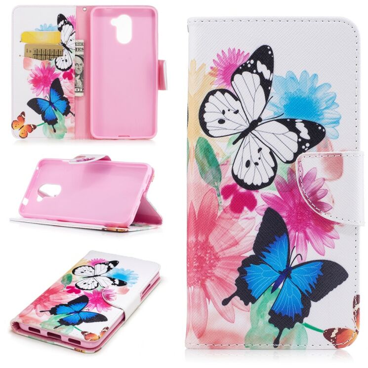 Чохол-книжка Deexe Color Wallet для Huawei Y7 - Butterfly in Flowers: фото 1 з 8