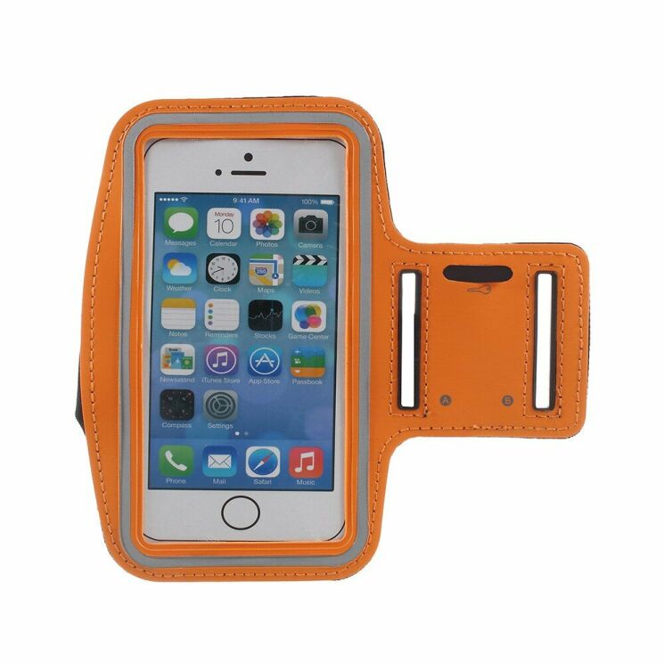 Чохол на руку Deexe Running Sports для смартфонів шириною до 77мм - Orange: фото 2 з 8