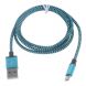 Дата-кабель Deexe Braided Cord (microUSB / 3m) - Blue (CA-0648L). Фото 2 из 2