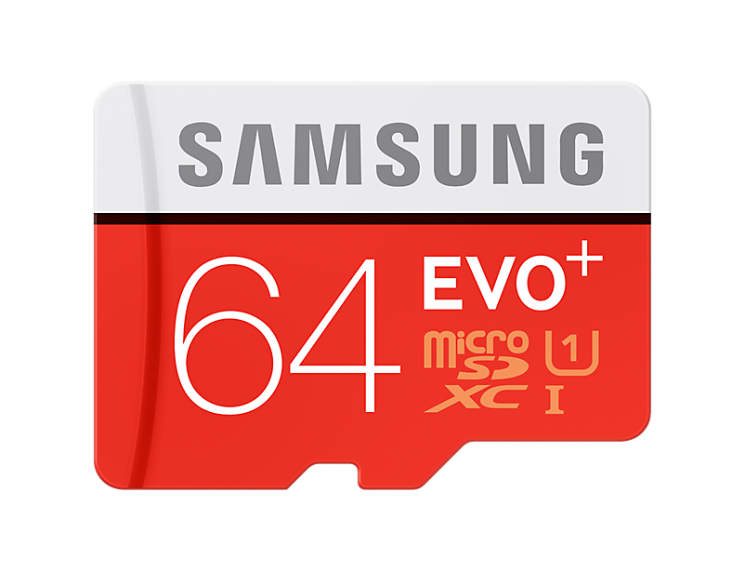 Карта памяти MicroSD Samsung 64GB 10 class EVO PLUS + адаптер (MB-MC64HA/RU): фото 1 из 4