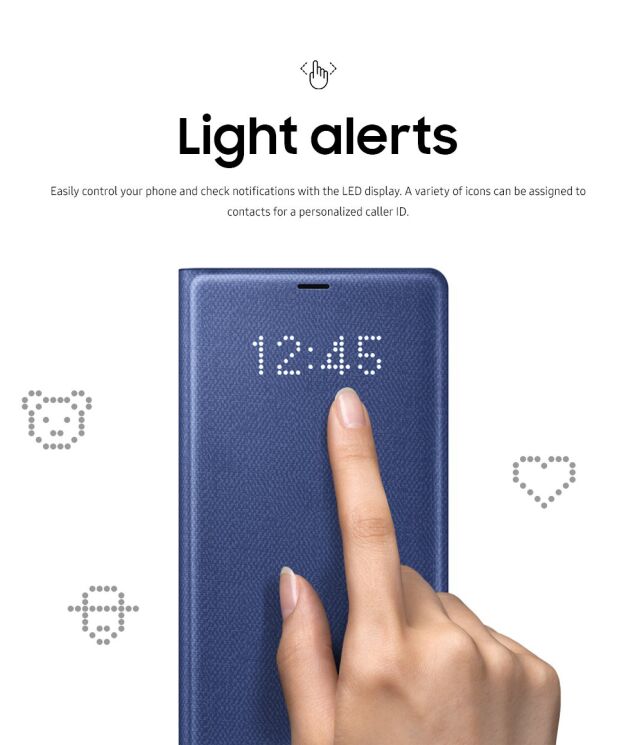 Чехол-книжка LED View Cover для Samsung Galaxy Note 8 (N950) EF-NN950PNEGRU - Blue: фото 5 из 7
