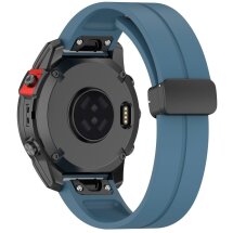 Ремінець Deexe Color Soft Line для годинників Garmin з кріпленням Quick Fit 22mm - Dark Blue: фото 1 з 10