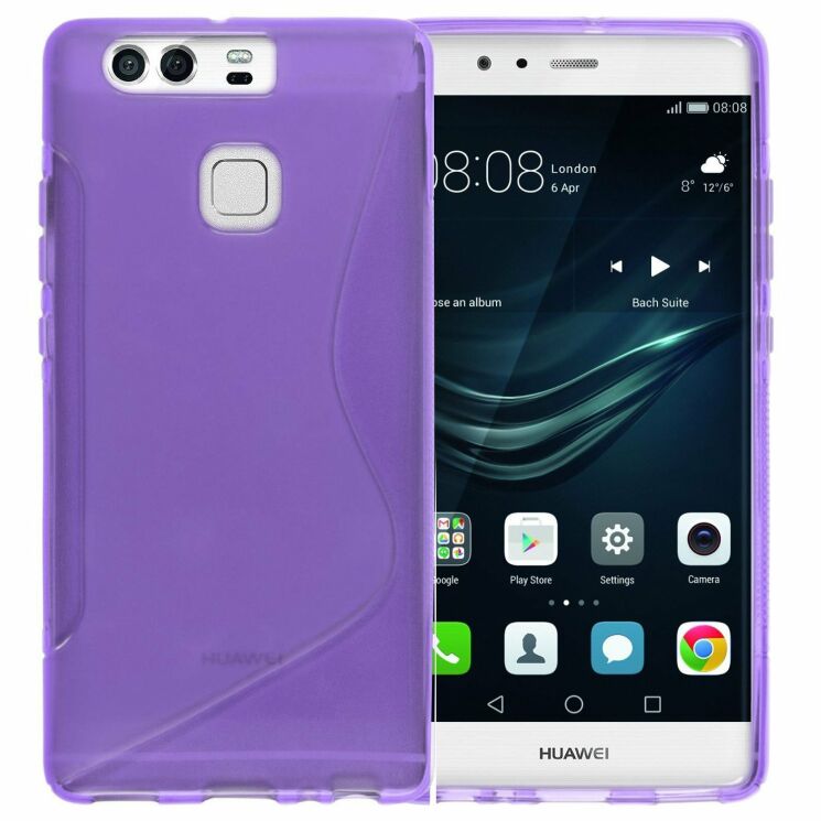 Силиконовый (TPU) чехол Deexe S Line для Huawei P9 - Purple: фото 1 из 3